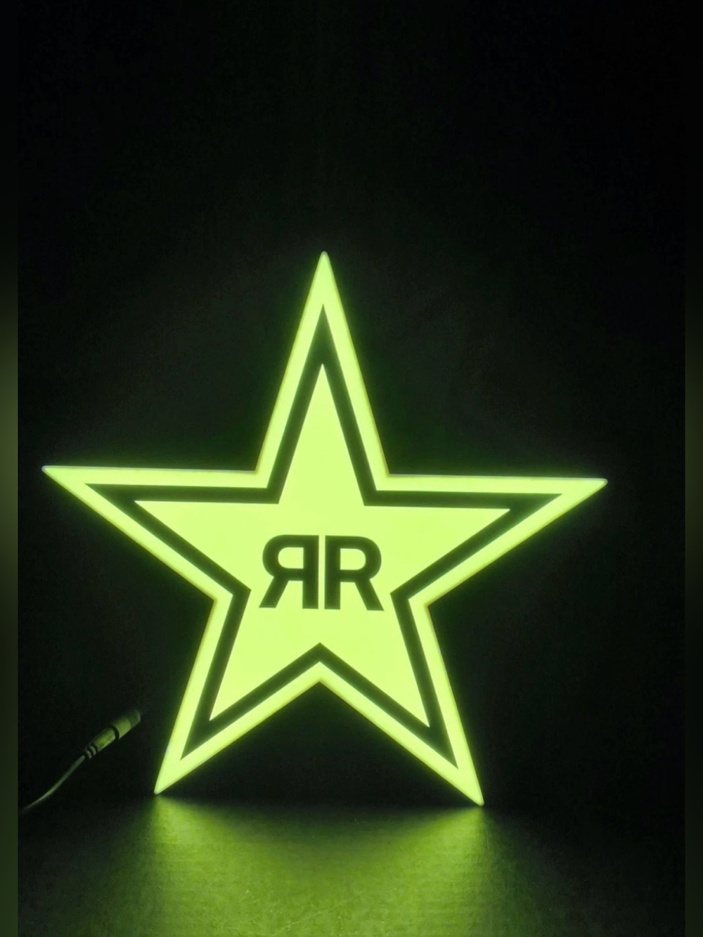 Rockstar Energy Drink Star LED Sign Light Up Wall Decor Bar Pub Man Cave Works